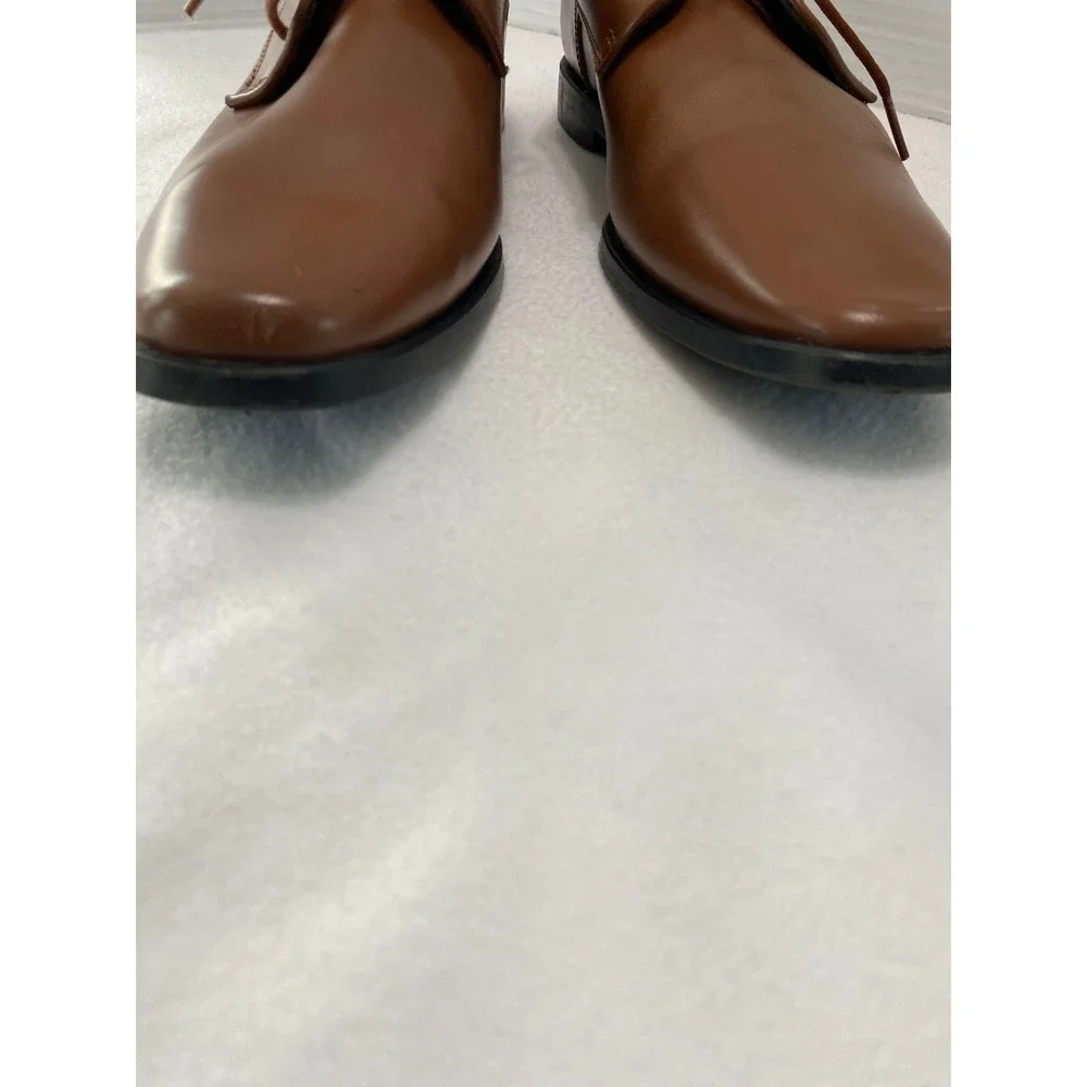 Joseph Abboud Derby Shoes Mens 9M Brown Excellent Plain Toe Lace Up